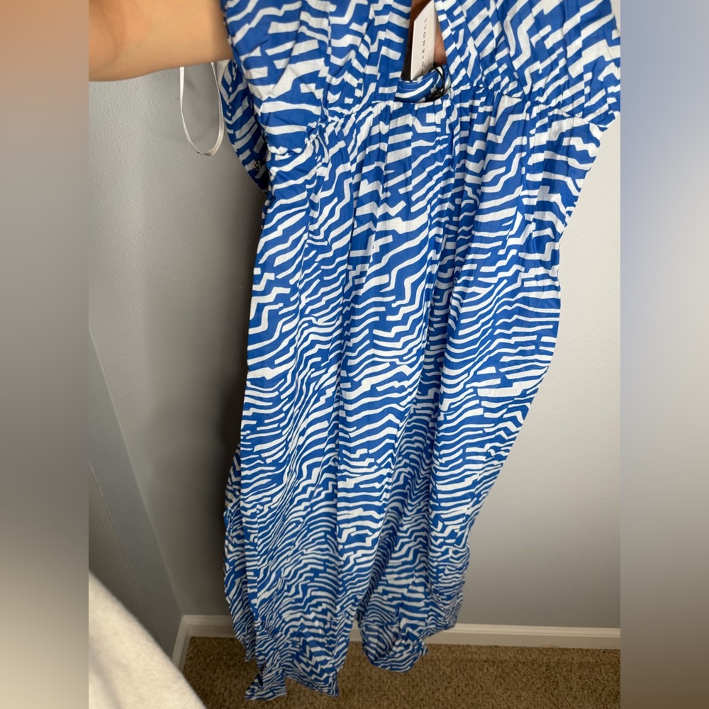 Bird And Knoll Blythe Maxi Dress Tahitian Tiger Azure Blue White New With Tags S — image 4 of 6